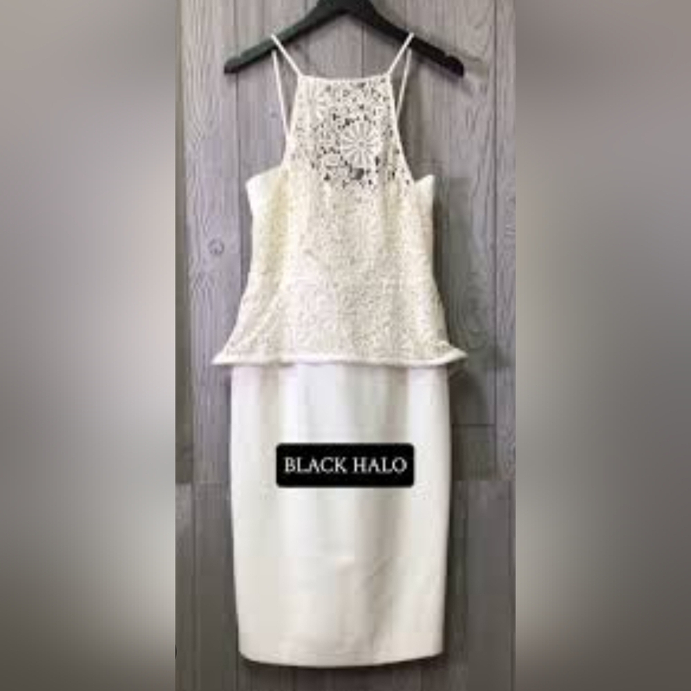 NWT* Black Halo Ivory Lace Bodice Dress Size 8 *small flaw (0728C)